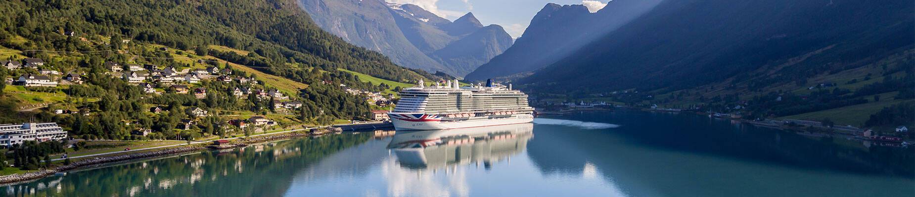 Iona docked in the fjords