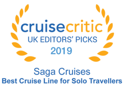 Cruise Critic 2019 - Saga Cruises "Best Cruise Line for Solo Travellers"