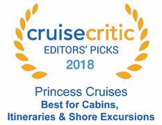 Cruise Crictic Editors Pick 2018 - Princess Cruises best for Cabins, itineraries and Excursions