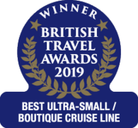 British Travel Awards 2019 - Saga Winner "Best Ultra-Small Boutique Cruise Line"