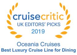 Cruise Critic 2019 - Oceania Cruises "Best Luxury Cruise Line for Dining"