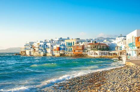 View of Little Venice in Mykonos