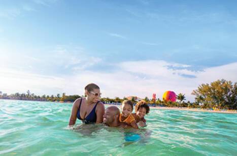 A family of four in the seas at CocoCay