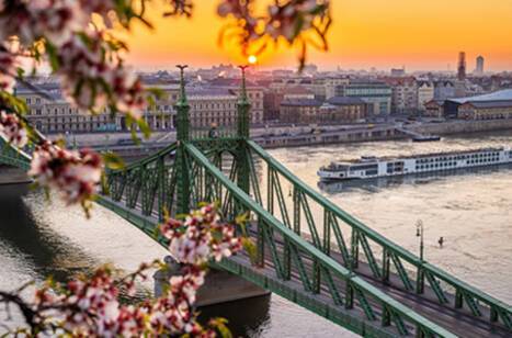 River cruise ship on the Danube River in Budapest