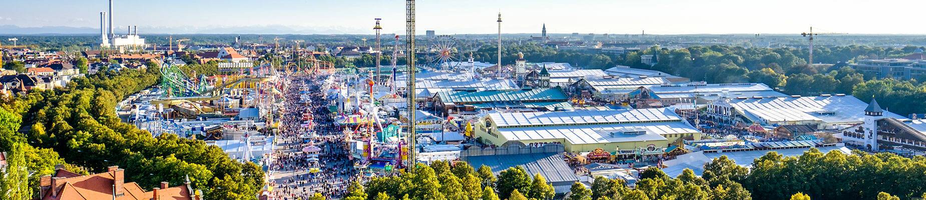 A panoramic view over Oktoberfest in Munich