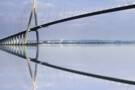 Pont du Normandie reflected in the Seine River at Le Havre