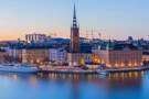 A panoramic view of Stockholm at dusk