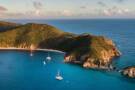 An aerial view of Norman Island in the British Virgin Islands