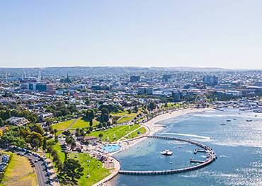 An aerial view of Geelong