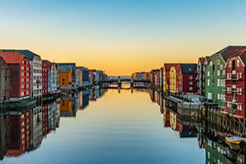 Sunset view over Trondheim