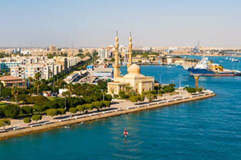 A panoramic view of Suez Port