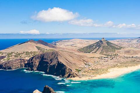 An aerial view of the island of Porto Santo