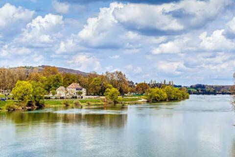 The view from the Saone River near Tournus