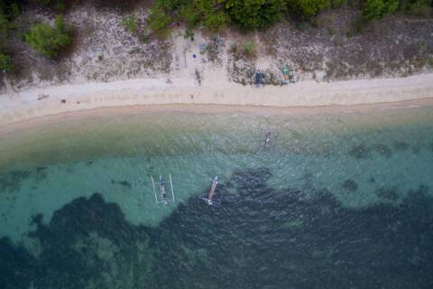 Celukan Bawang, sea and beach birds eye view