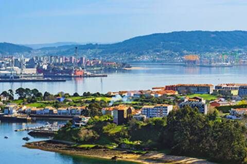 An aerial view of the Ferrol estuary