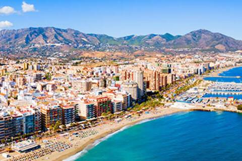 An aerial view of Malaga's coastline