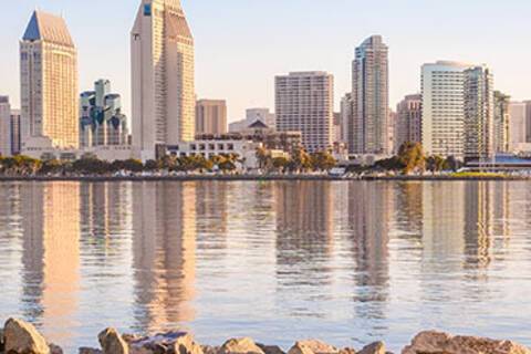 A panoramic view of downtown San Diego