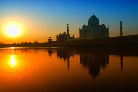 Sunset at the Taj Mahal