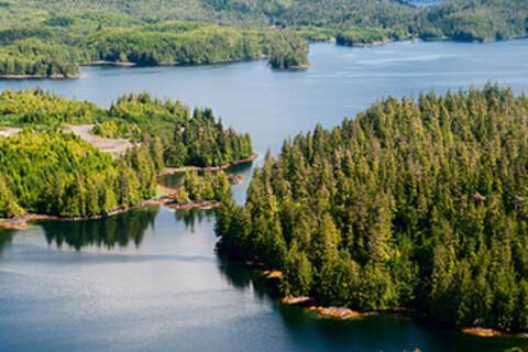 An aerial view of Ketchikan