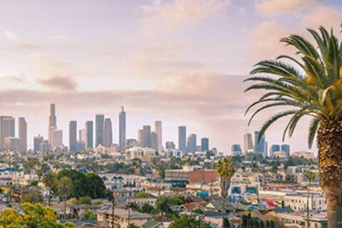 A panoramic view of Los Angeles' cityscape