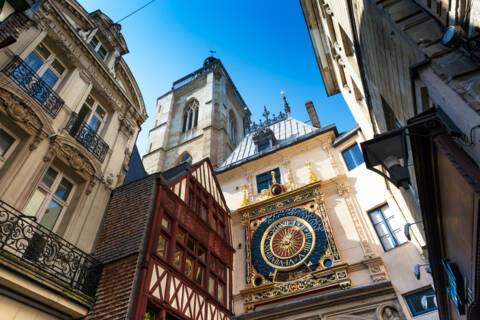 Rouen Normandy Dial Clock Timbered House