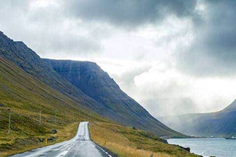 Road leading into Isafjordur