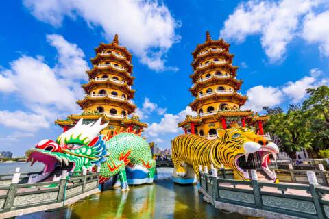 Dragon and Tiger Pagodas in Kaohsiung