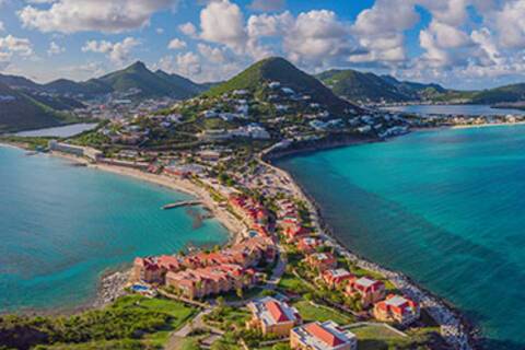 An aerial view over Philipsburg