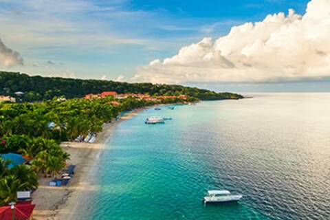 An aerial view of Roatan