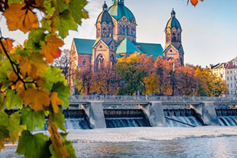 The view of Munich from the river