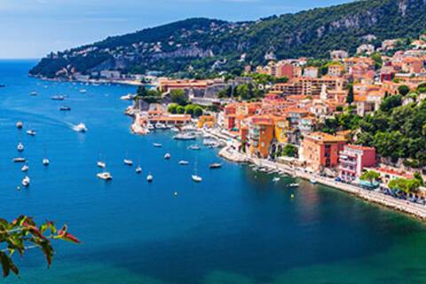 View of the beach in Villefranche-sur-Mer