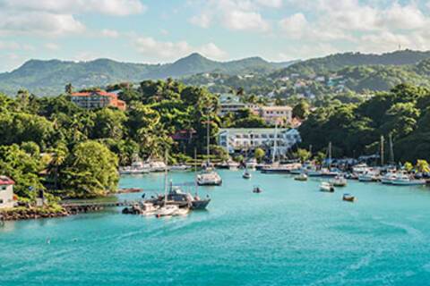 The Bay of Castries in Saint Lucia