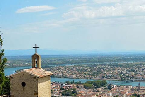 A panoramic view of Tain l'Hermitage and Tournon-sur-Rhône