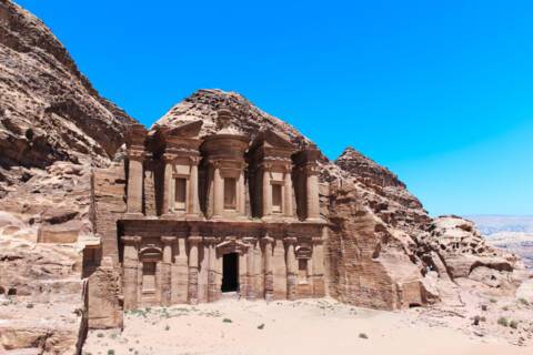 Ancient temple in Petra, Jordan