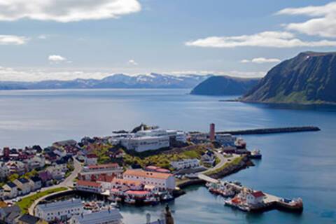 Aerial view of Honningsvåg