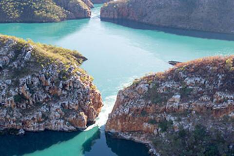 An aerial view of Talbot Bay