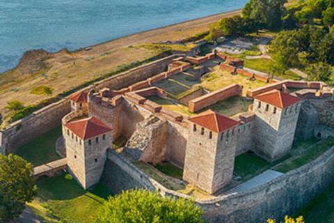 Aerial view of Baba Vida fortress in Vidin