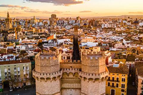 A panoramic aerial view of Valencia