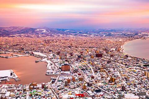 A panoramic view of Hakodate from Mount Hakodate