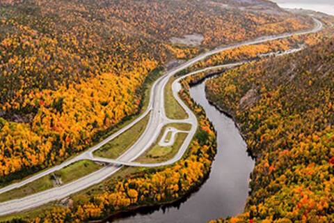 An aerial view of Corner Brook