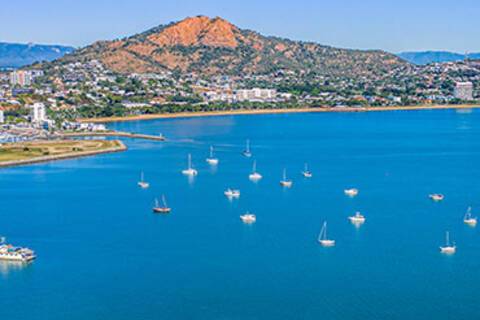 An aerial panoramic view of Townsville