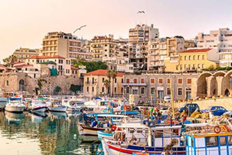 A panoramic view of Heraklion harbour