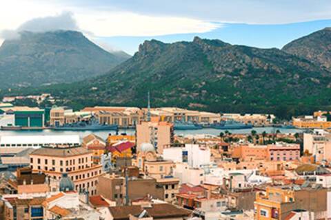 A panoramic view of Cartagena in Spain