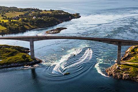 Aerial view of Saltstraumen in Bodo