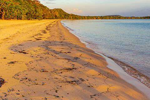 A panoramic view of a beach in Alter do Chao