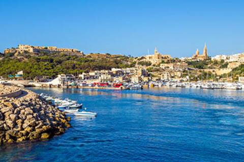 A panoramic view of Mgarr's port