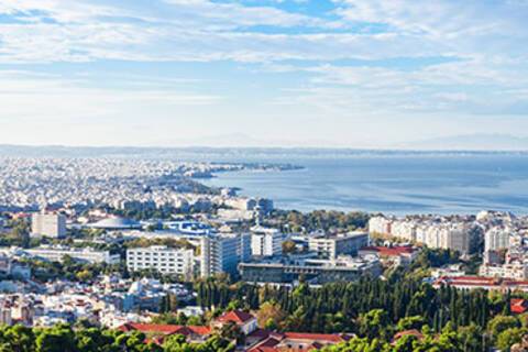 A panoramic aerial view of Thessaloniki