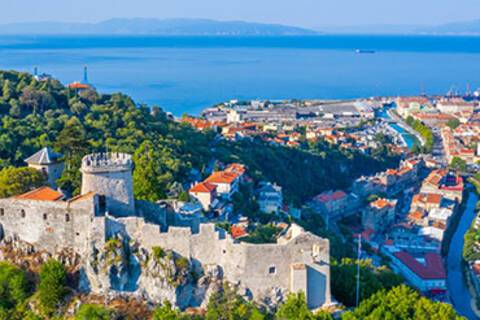 A panoramic aerial view of Rijeka