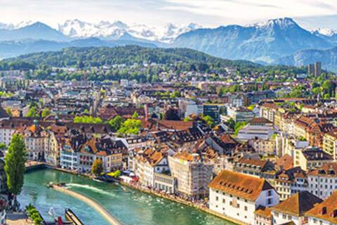 A panoramic aerial view of Lucerne