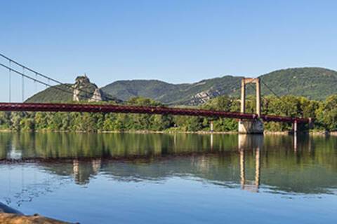 The bridge over the Rhone River in Viviers